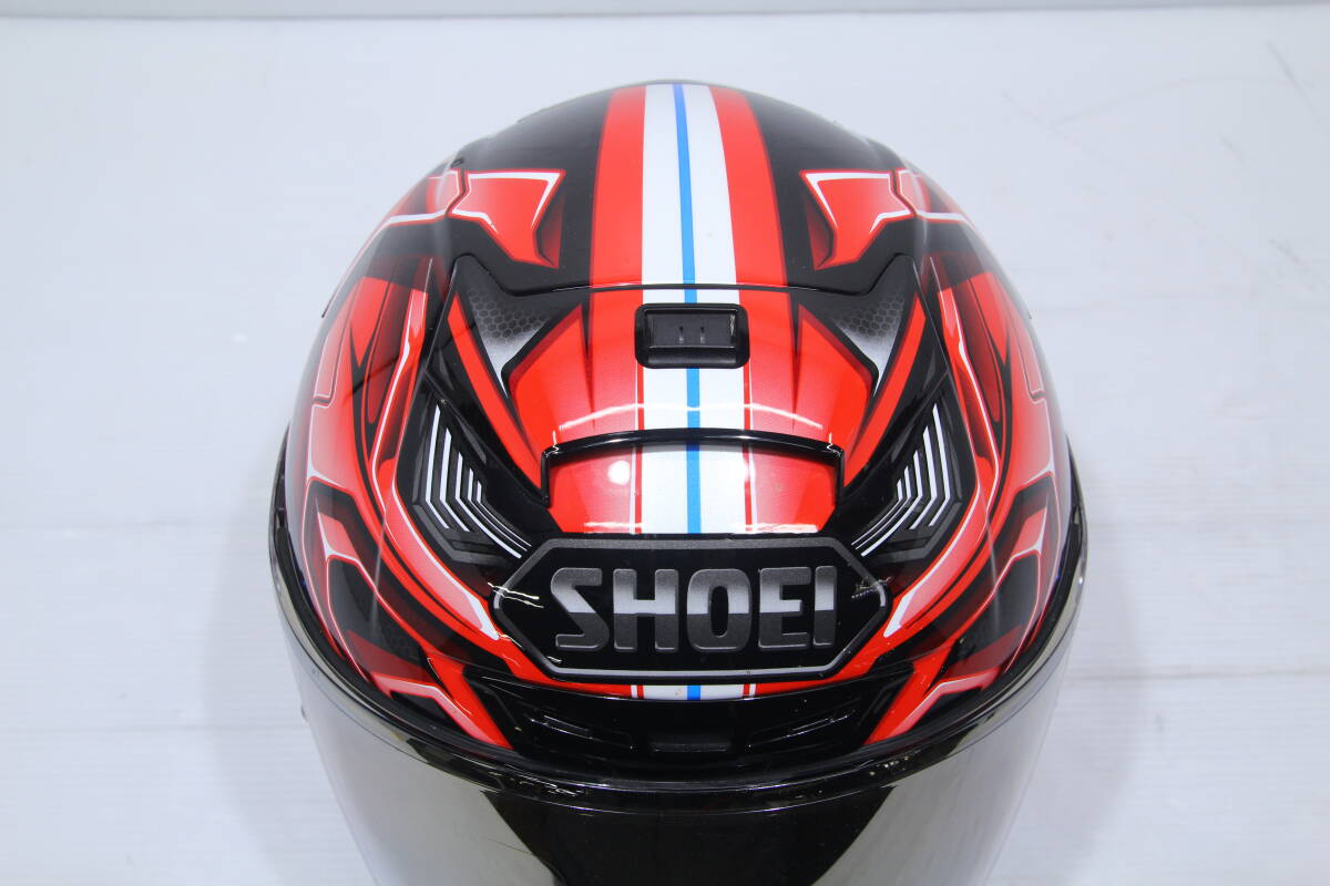 中古　SHOEI　フルフェイスヘルメット　エアロダイン　赤/黒　Mサイズ　ミラーシールド　袋付き　制造2020年6月22日