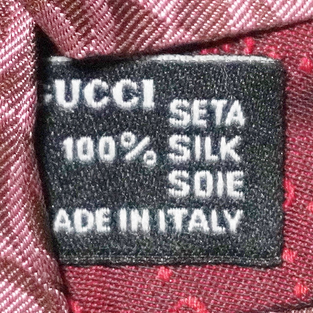 即決★イタリア制/GUCCI★メンズ ネクタイ グッチ 濃桃色 ピンク系 総柄 シルク