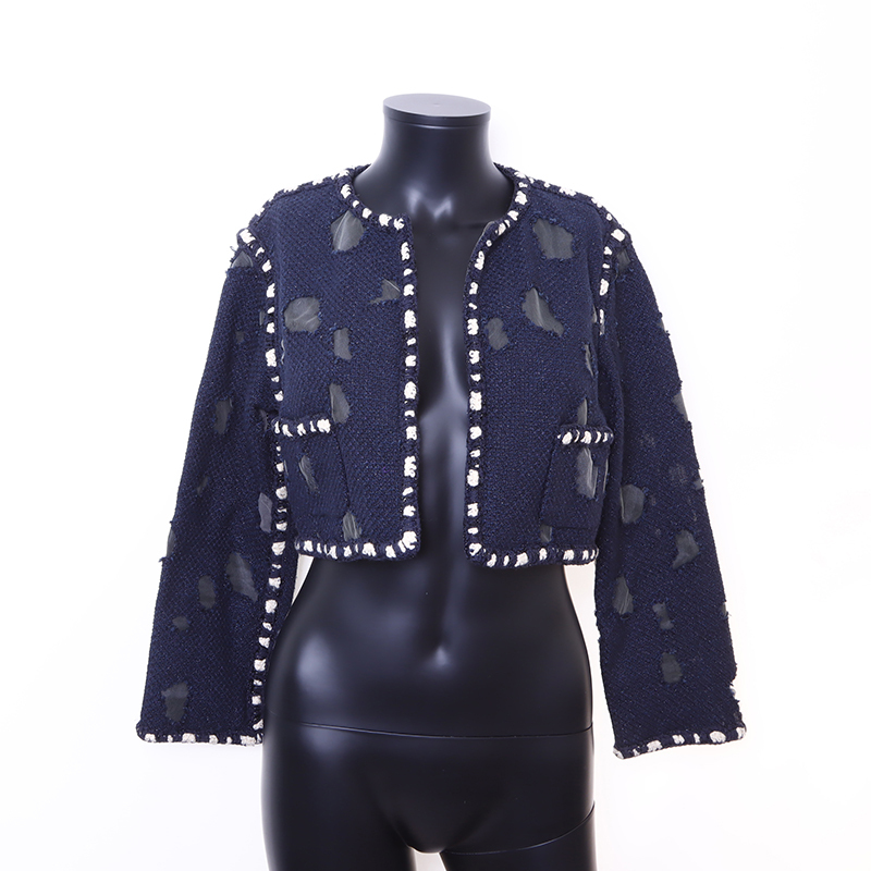シャネル CHANEL ジャケット Size:36 コットン ナイロン ネイビー