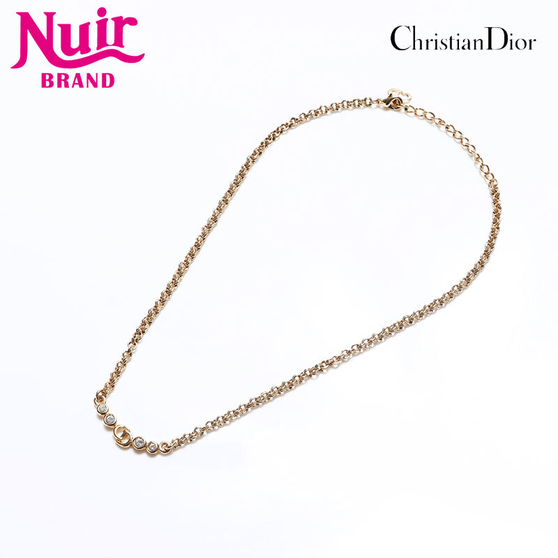  Christian Dior Christian Dior колье стразы Gold 