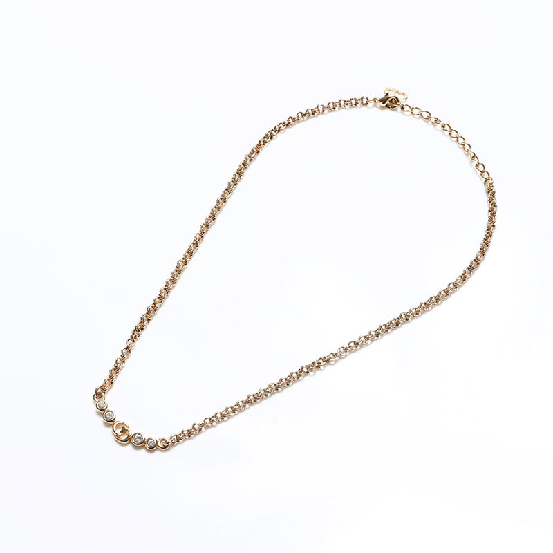  Christian Dior Christian Dior колье стразы Gold 