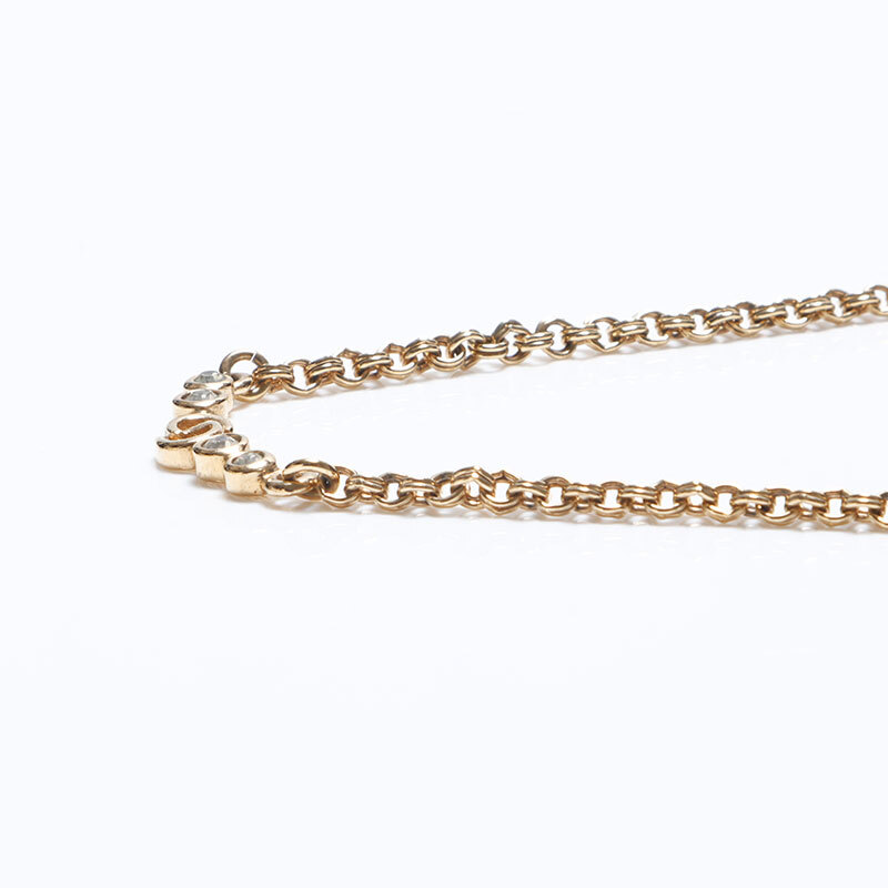  Christian Dior Christian Dior колье стразы Gold 