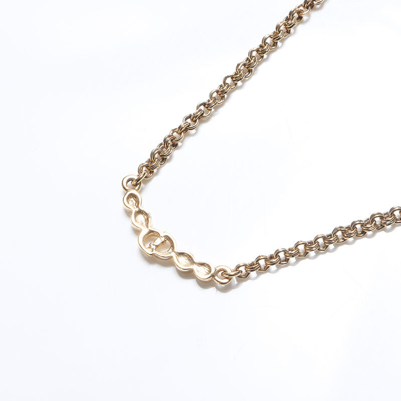  Christian Dior Christian Dior колье стразы Gold 