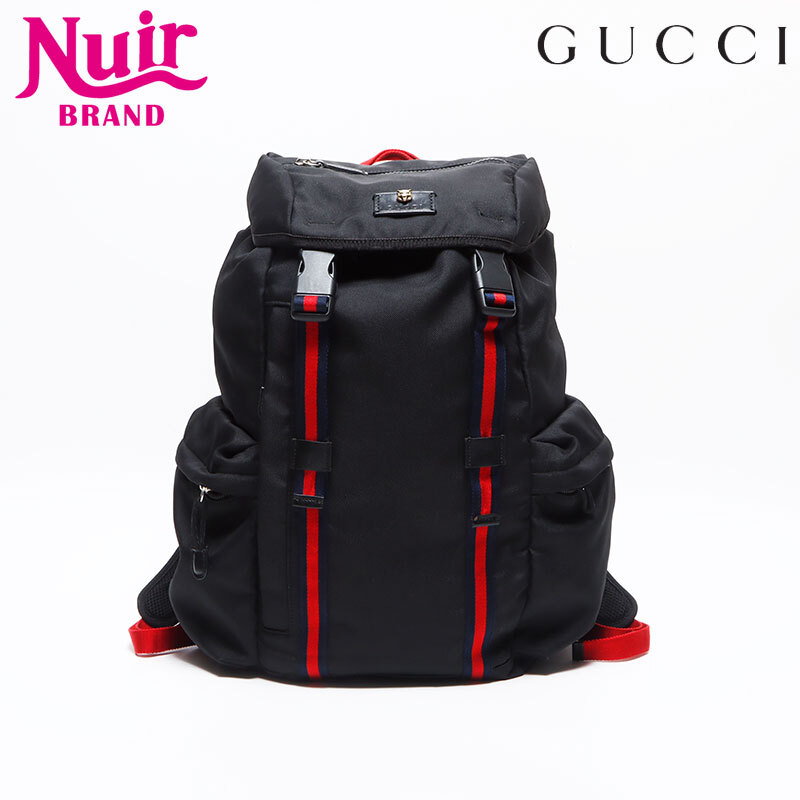 【極美品】GUCCI テクノキャンバス バックパック リュックサック レザー 極美品】GUCCI テクノキャンバス バックパック リュックサック