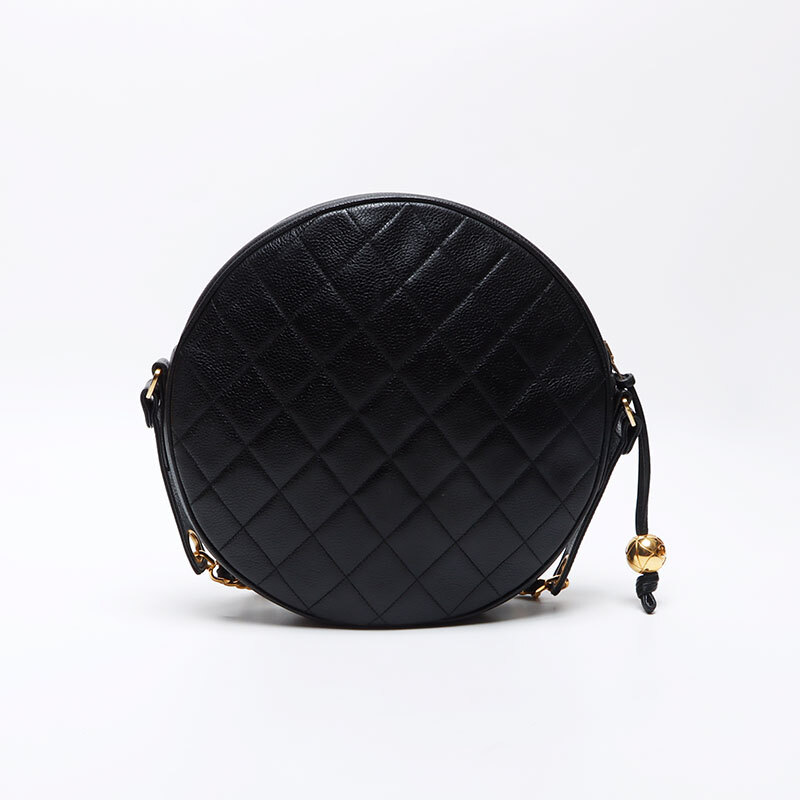 シャネル CHANEL ショルダーバッグ 2番臺 1993-1999 キャビアスキン ラウンド ブラック