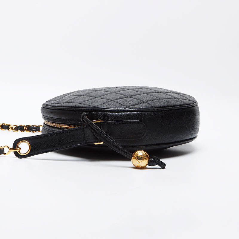 シャネル CHANEL ショルダーバッグ 2番臺 1993-1999 キャビアスキン ラウンド ブラック