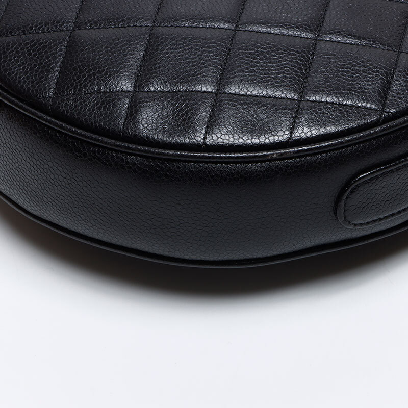 シャネル CHANEL ショルダーバッグ 2番臺 1993-1999 キャビアスキン ラウンド ブラック