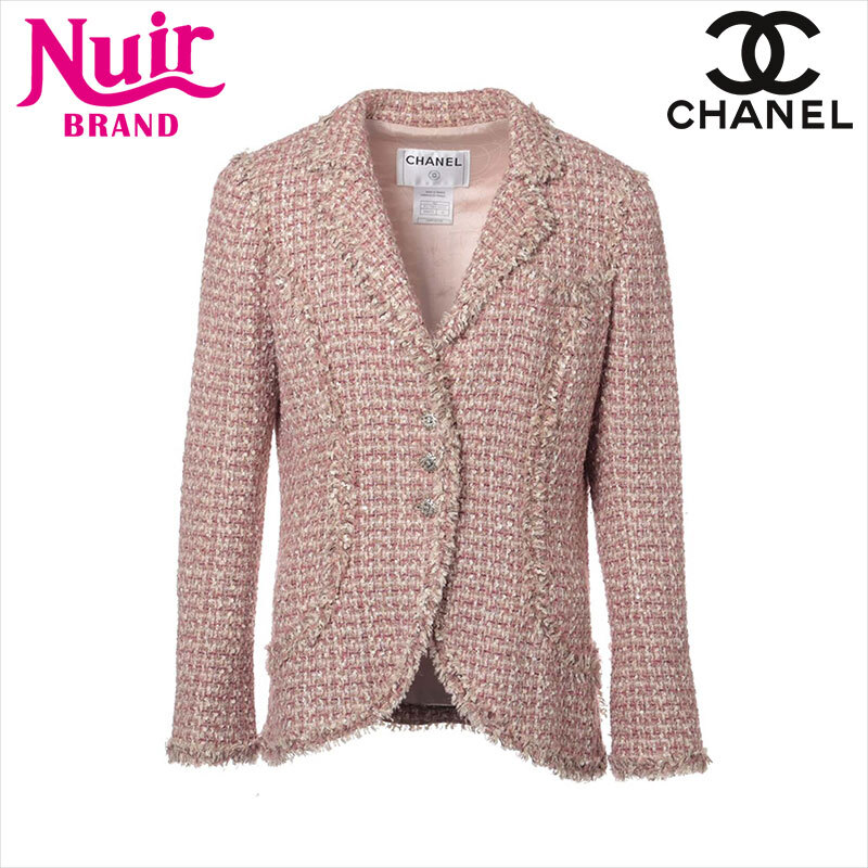 シャネル CHANEL ジャケット ココボタン 06C レーヨン×シルク P27798V16935 ツイード Size:40 ピンク