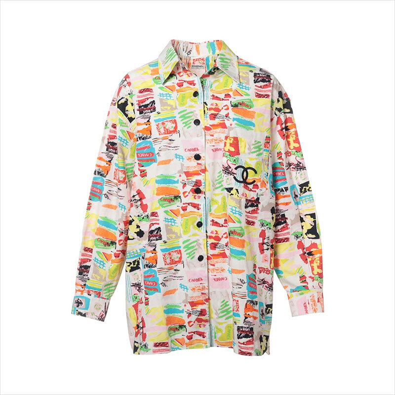 シャネル CHANEL 長袖シャツ ココボタン ボタン Size:42 マルチカラー