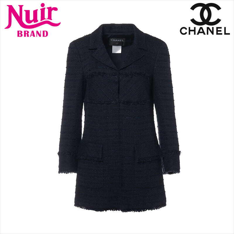シャネル CHANEL ジャケット 07A コットン×リネン ジャケット P31329V20543 ツイード Size:38 ネイビー