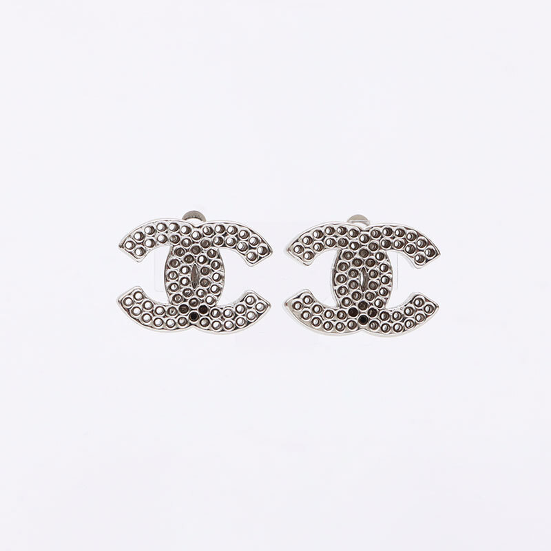 シャネル CHANEL イヤリング ココマークパンチング 2003年 シルバー