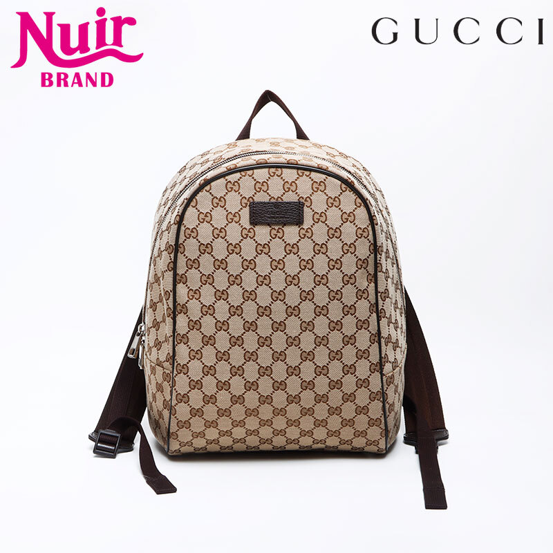 グッチ GUCCI リュック?デイパック GGキャンバス シルバー金具 ベージュ