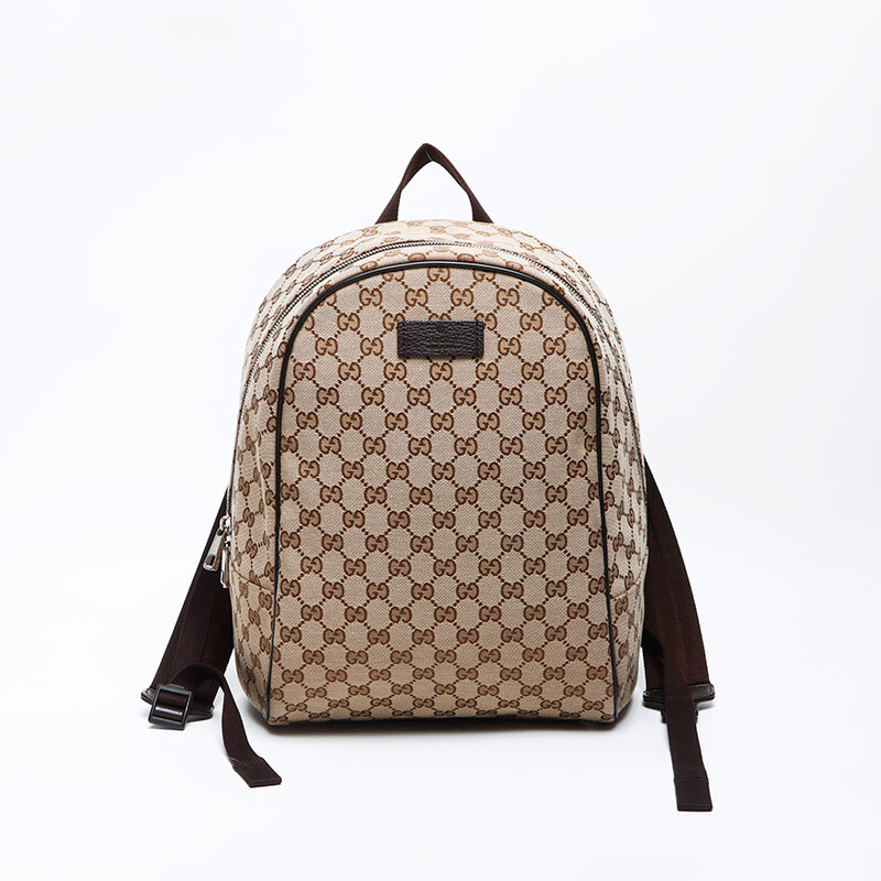 グッチ GUCCI リュック?デイパック GGキャンバス シルバー金具 ベージュ