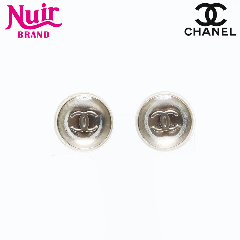 シャネル CHANEL ピアス 99C 1999年 ココマーク クリア ラウンド シルバー