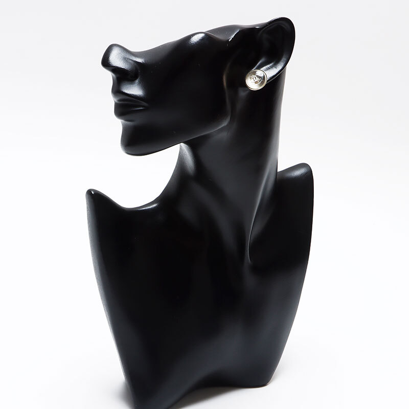シャネル CHANEL ピアス 99C 1999年 ココマーク クリア ラウンド シルバー