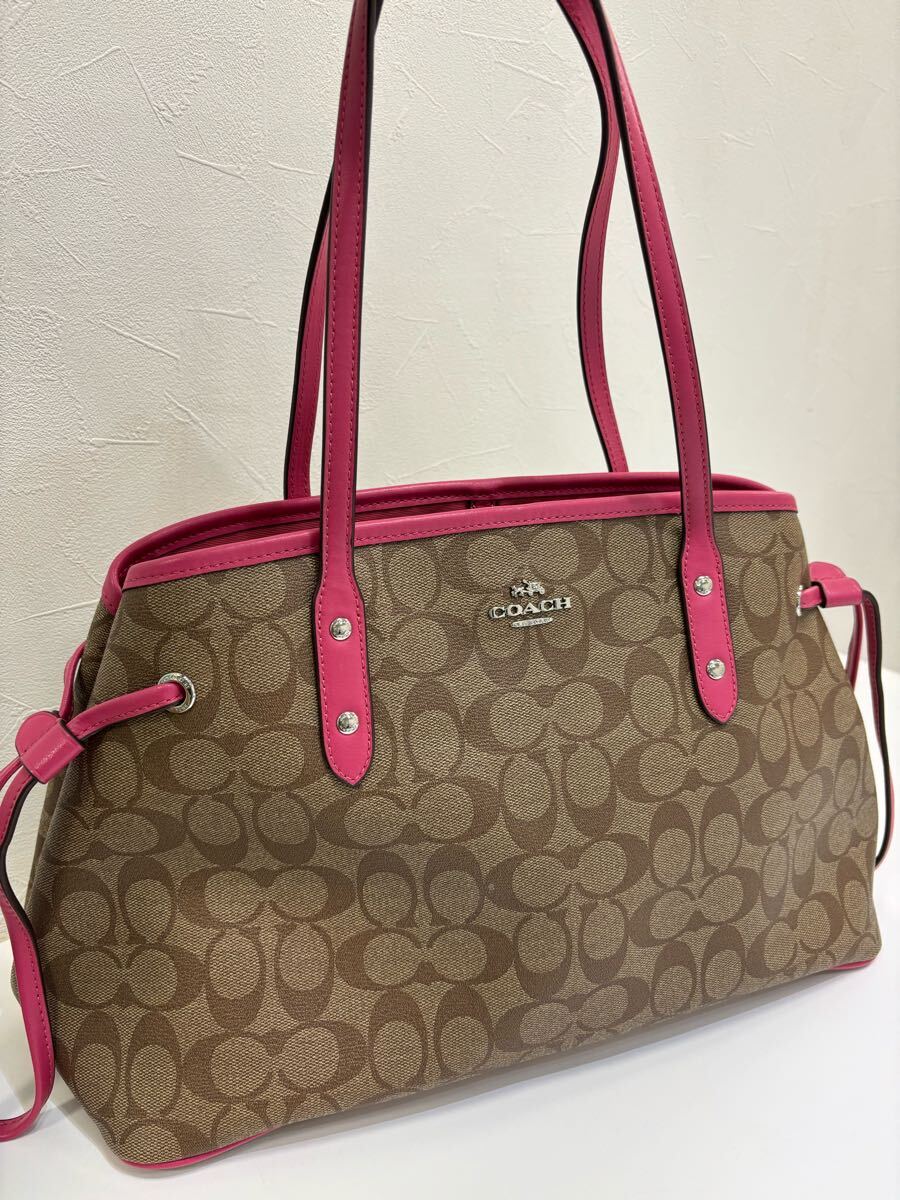 COACH コーチ シグネチャー トートバッグ 肩掛け レザー PVC COACH コーチ シグネチャー トートバッグ 肩掛け レザー PVC
