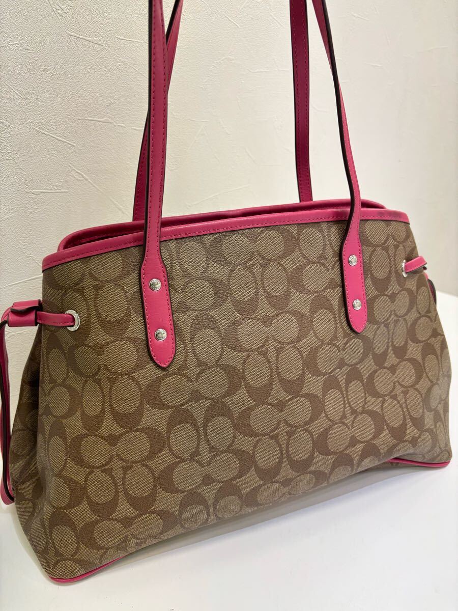 COACH コーチ シグネチャー トートバッグ 肩掛け レザー PVC COACH コーチ シグネチャー トートバッグ 肩掛け レザー PVC