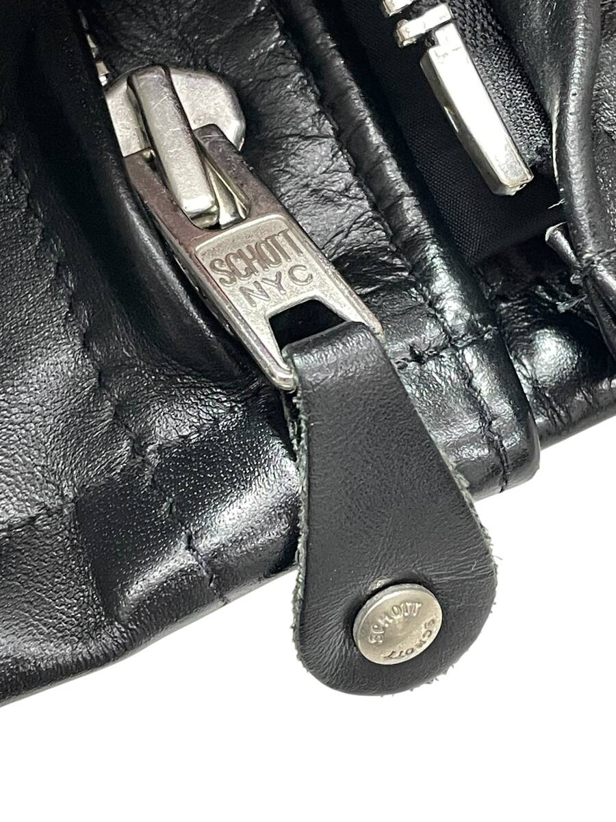 最新モデル 極美品 42 SCHOTT 641HH ショット ホースハイド 馬革 シングルライダースジャケット 立ち襟