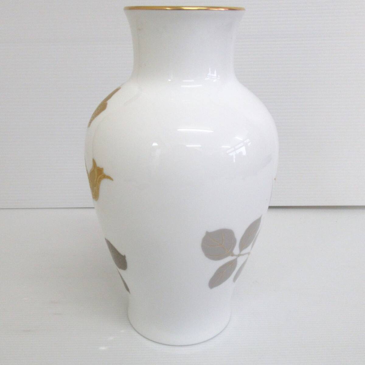 大倉陶園 金蝕バラ 花瓶 28cm フラワーベース 花器 置物 大倉陶園 金蝕バラ 花瓶 28cm フラワーベース 花器 置物
