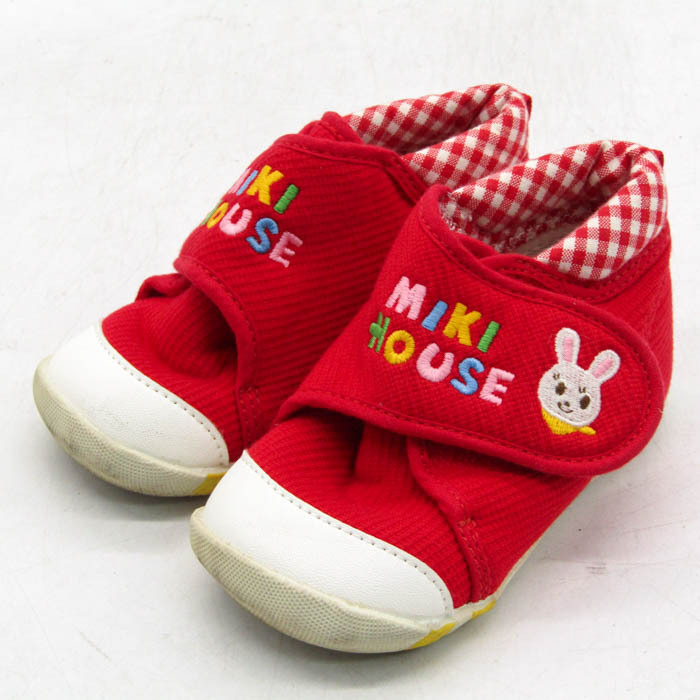 ミキハウス スニーカー ローカット ブランド シューズ 靴 赤 ベビー 女の子用 13サイズ レッド MIKIHOUSE