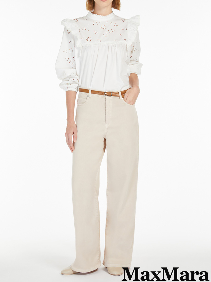 春夏新作45%OFF　マックスマーラ　Max Mara　フリルデザインブラウス　ホワイト　XSサイズ　【送料無料】