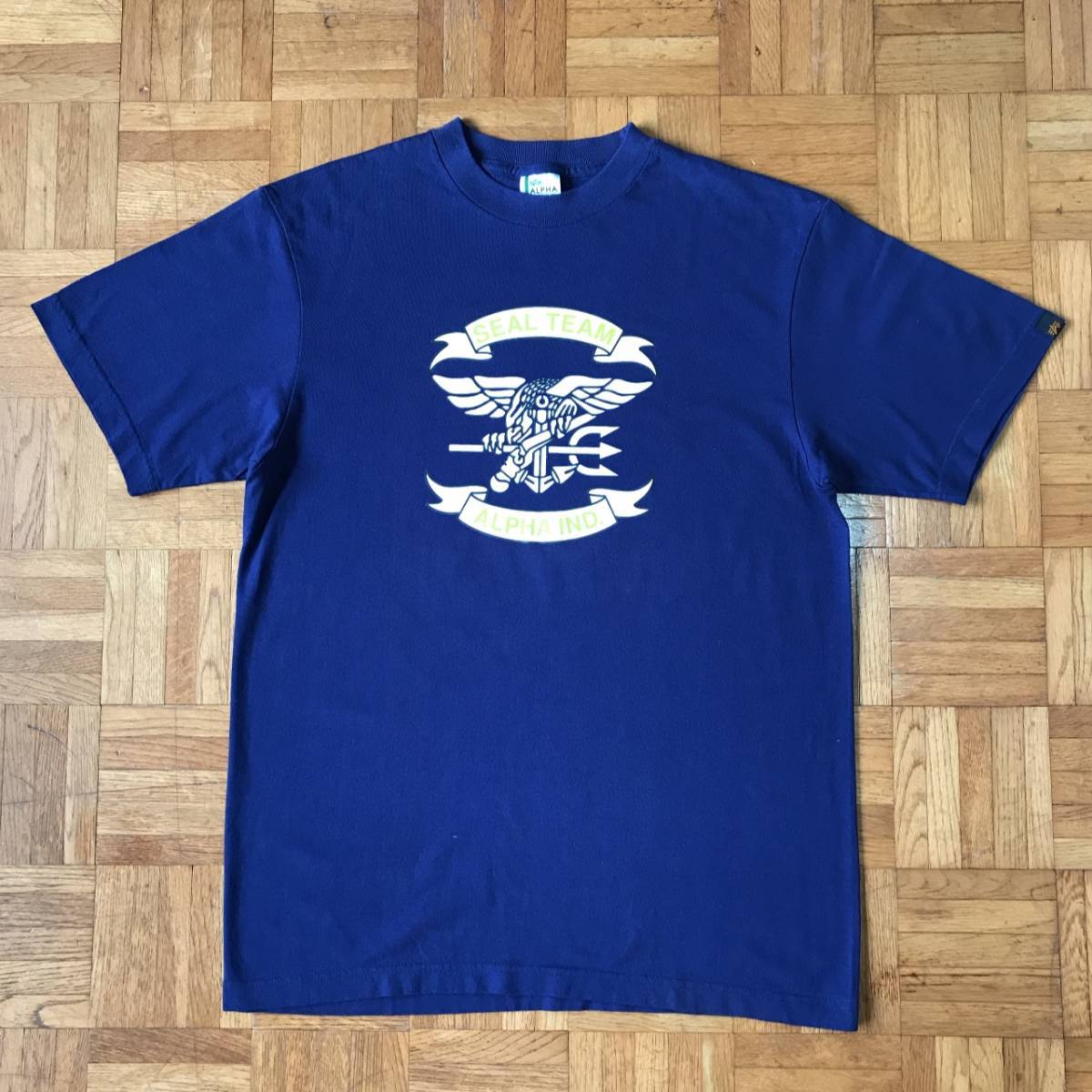 ALPHA【M】SEAL TEAM☆ミリタリー☆Tシャツ☆アルファ☆ネイビー☆東洋☆古著-M