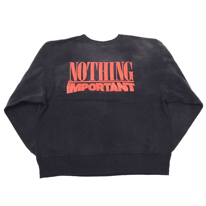 B06847 新品 24AW SAINT MICHAEL/CREW NECK SWEAT スウェット 【サイズ：L】 ブラック NOTHING IMPORTANT セントマイケル メンズ 
