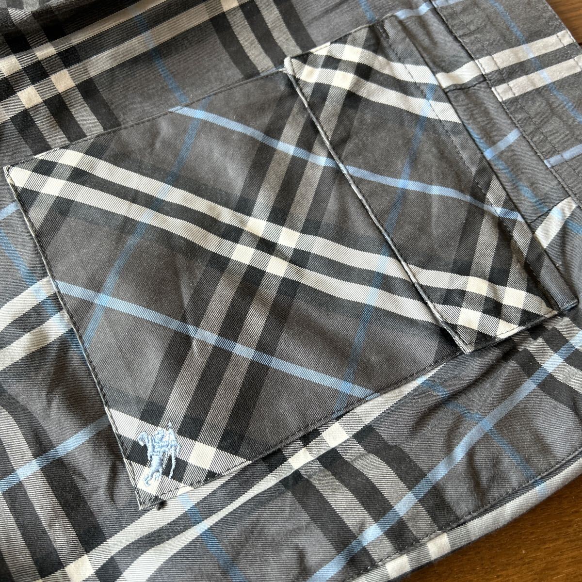 バーバリーブラックレーベル☆細身グレーノバチェック柄パンツ_画像7