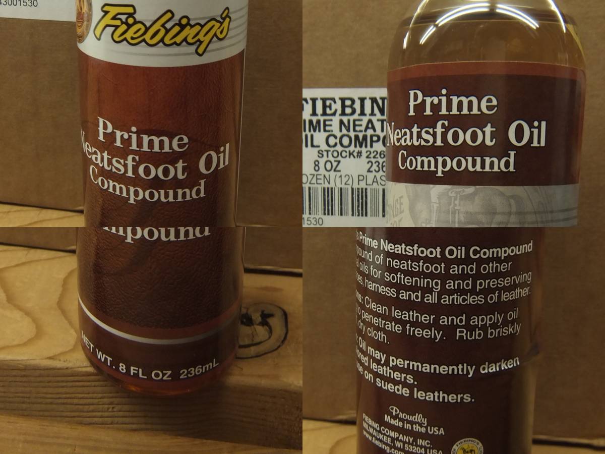 米国Fiebing＝フィービング社 ニーツフット新品オイル[8オンス＝約230ml][2本組]USA正規品レザー用!! _画像2