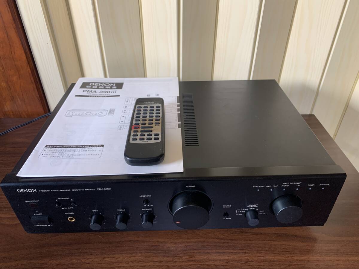 DENON デノン PMA-390Ⅲ プリメインアンプ リモコン 取扱説明書付 DENON デノン(デンオン) PMA-390III 動作品 リモコン,取説付