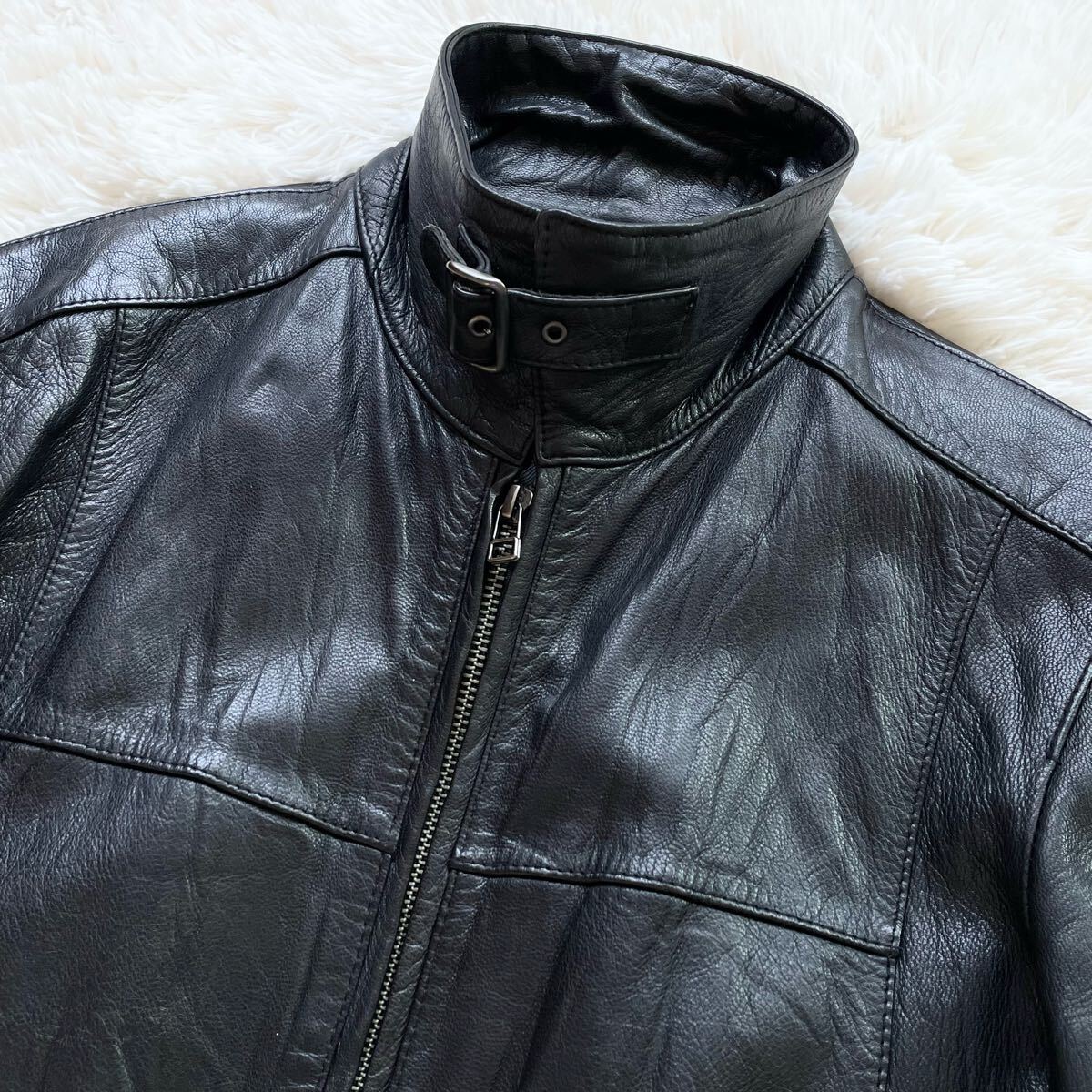 美品 Lサイズ Calvin Klein シングルライダース ゴートレザー 美品 Lサイズ Calvin Klein シングルライダース ゴートレザー