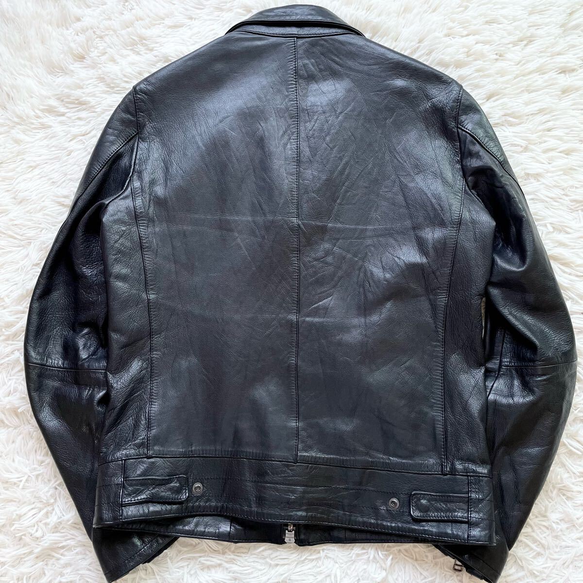美品 Lサイズ Calvin Klein シングルライダース ゴートレザー 美品 Lサイズ Calvin Klein シングルライダース ゴートレザー
