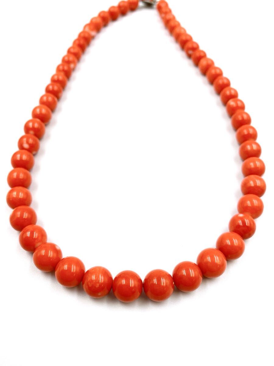 高級 天然本珊瑚 ネックレス 9.0~9.5㎜ サンゴ コーラル coral 高級 天然本珊瑚 ネックレス 9.0~9.5㎜ サンゴ コーラル coral