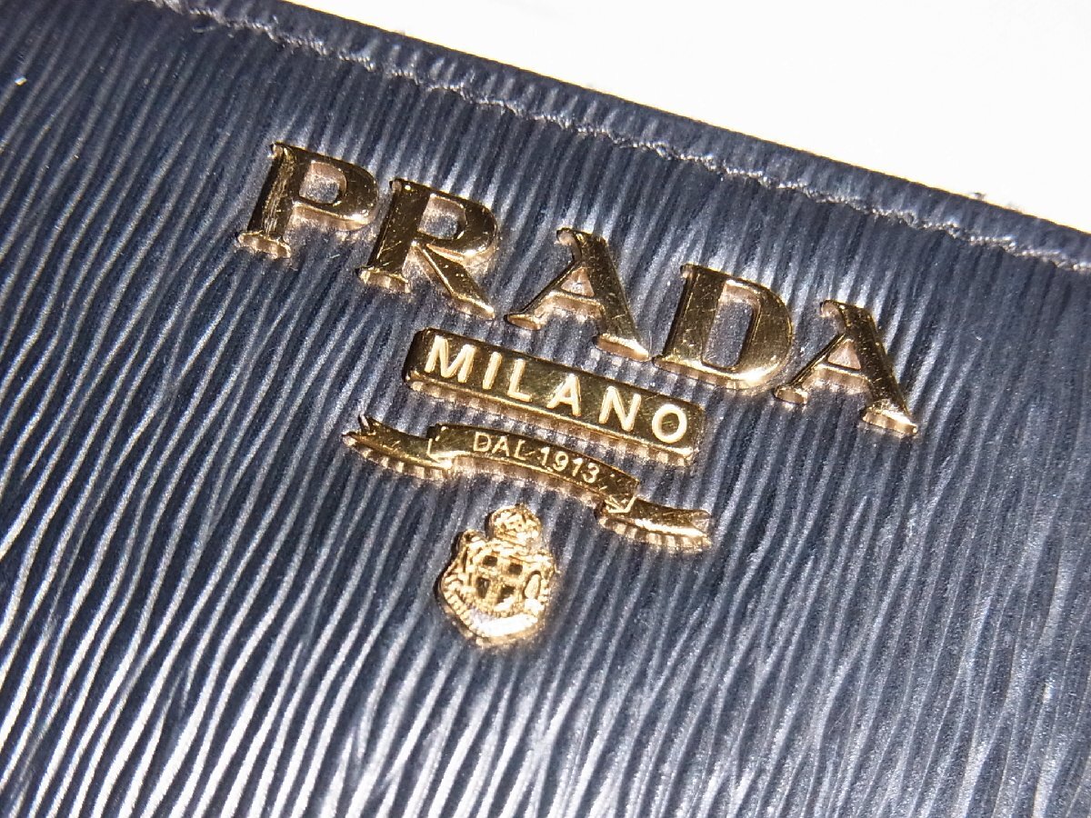 プラダ PRADA キーケース 小物入れ 1PP026 レザー ブラック NERO 中古美品_画像6