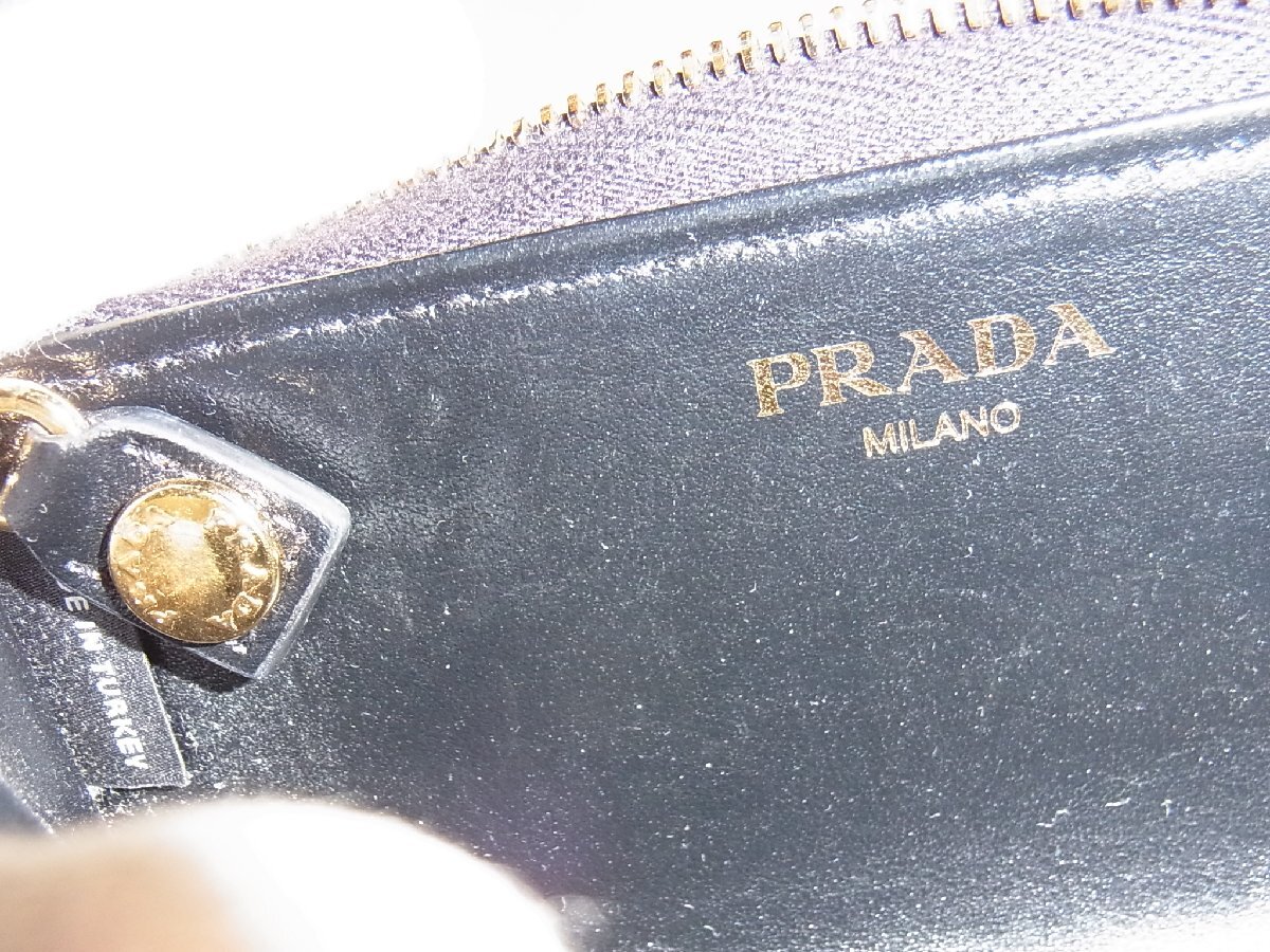 プラダ PRADA キーケース 小物入れ 1PP026 レザー ブラック NERO 中古美品_画像9
