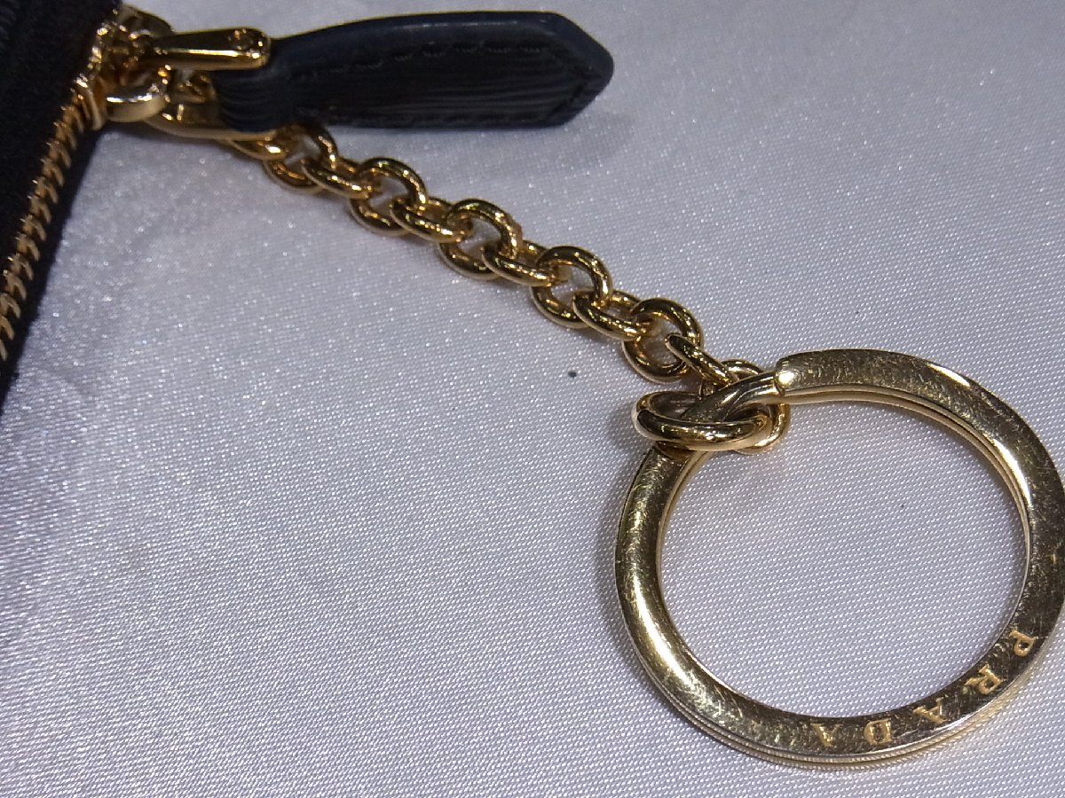 プラダ PRADA キーケース 小物入れ 1PP026 レザー ブラック NERO 中古美品_画像7