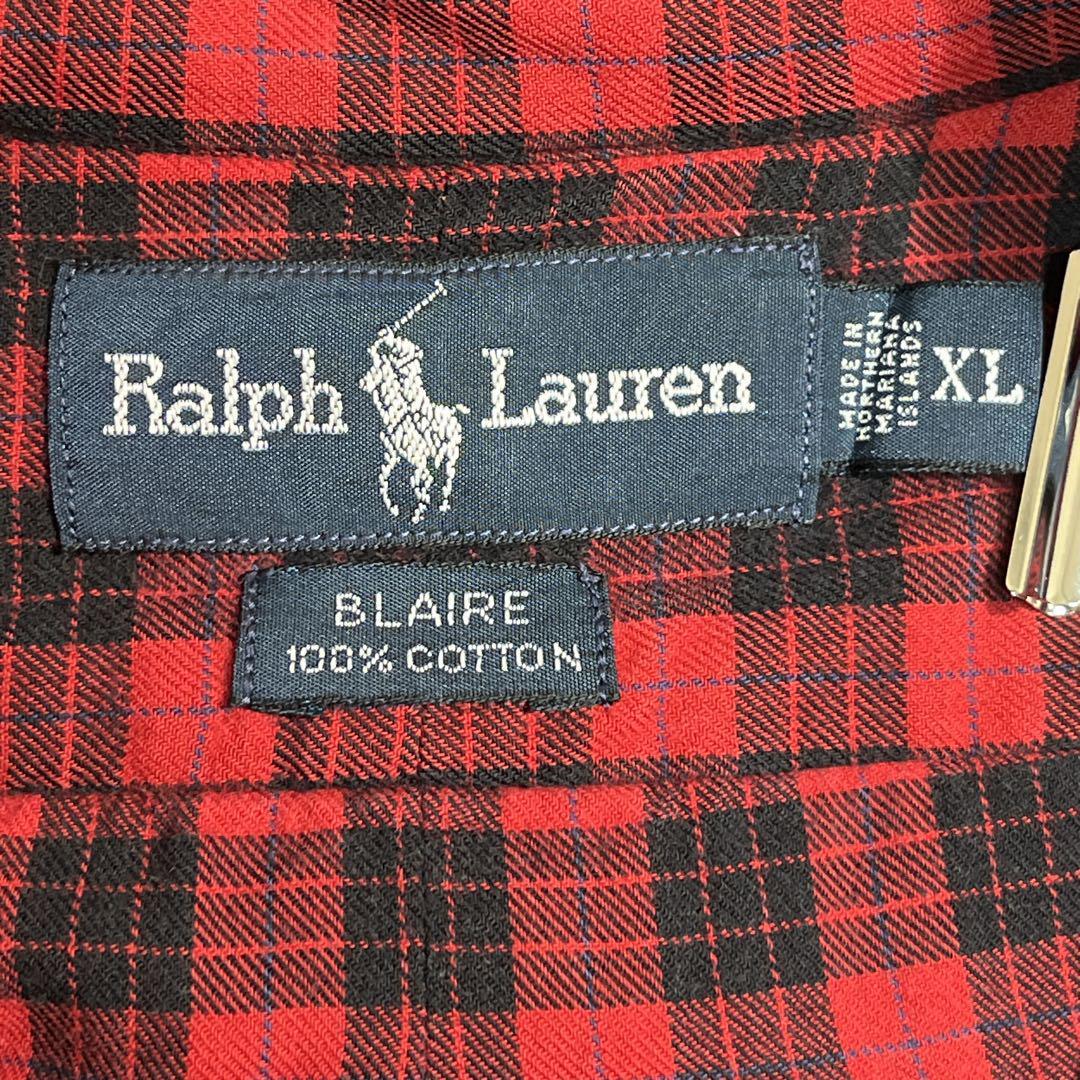 90's Ralph Lauren ラルフローレン ネルシャツ BLAIRE XL 黒赤 90's Ralph Lauren ラルフローレン ネルシャツ BLAIRE XL 黒赤