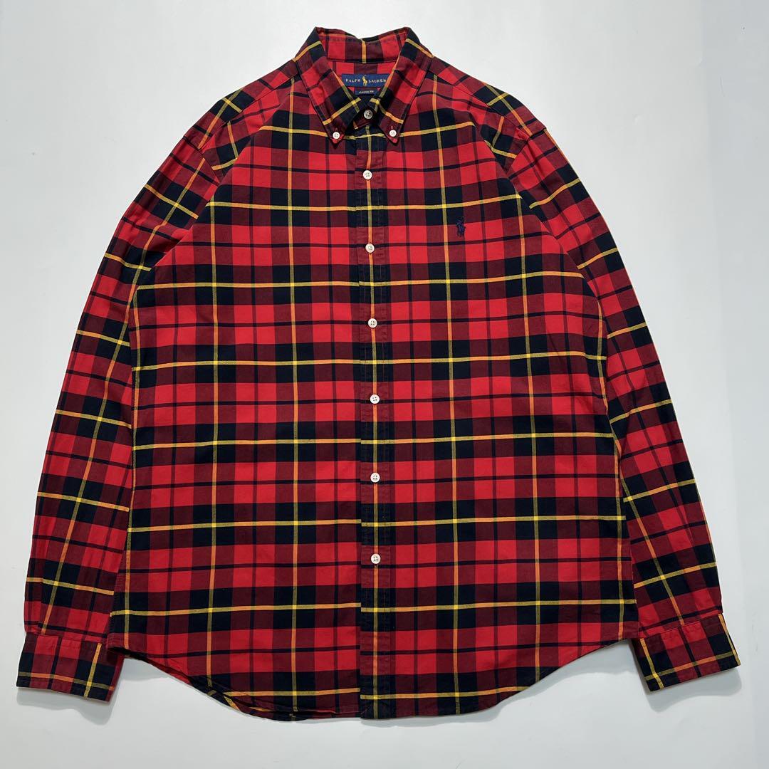 Ralph Lauren ラルフローレン 長袖BDシャツ ボタンダウン L 黒赤 Ralph Lauren ラルフローレン 長袖BDシャツ ボタンダウン L 黒赤