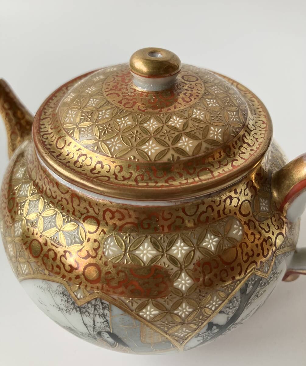 美品 純金焼付 九谷『鏑木』造 九谷焼 細密画金彩色絵 人物 源氏 美品 純金焼付 九谷『鏑木』造 九谷焼 細密画金彩色絵 人物 源氏