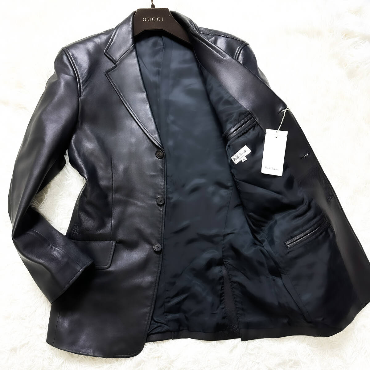 未使用級キムタク着Paul Smithラムレザーテーラードジャケット 未使用級キムタク着Paul Smithラムレザーテーラードジャケット