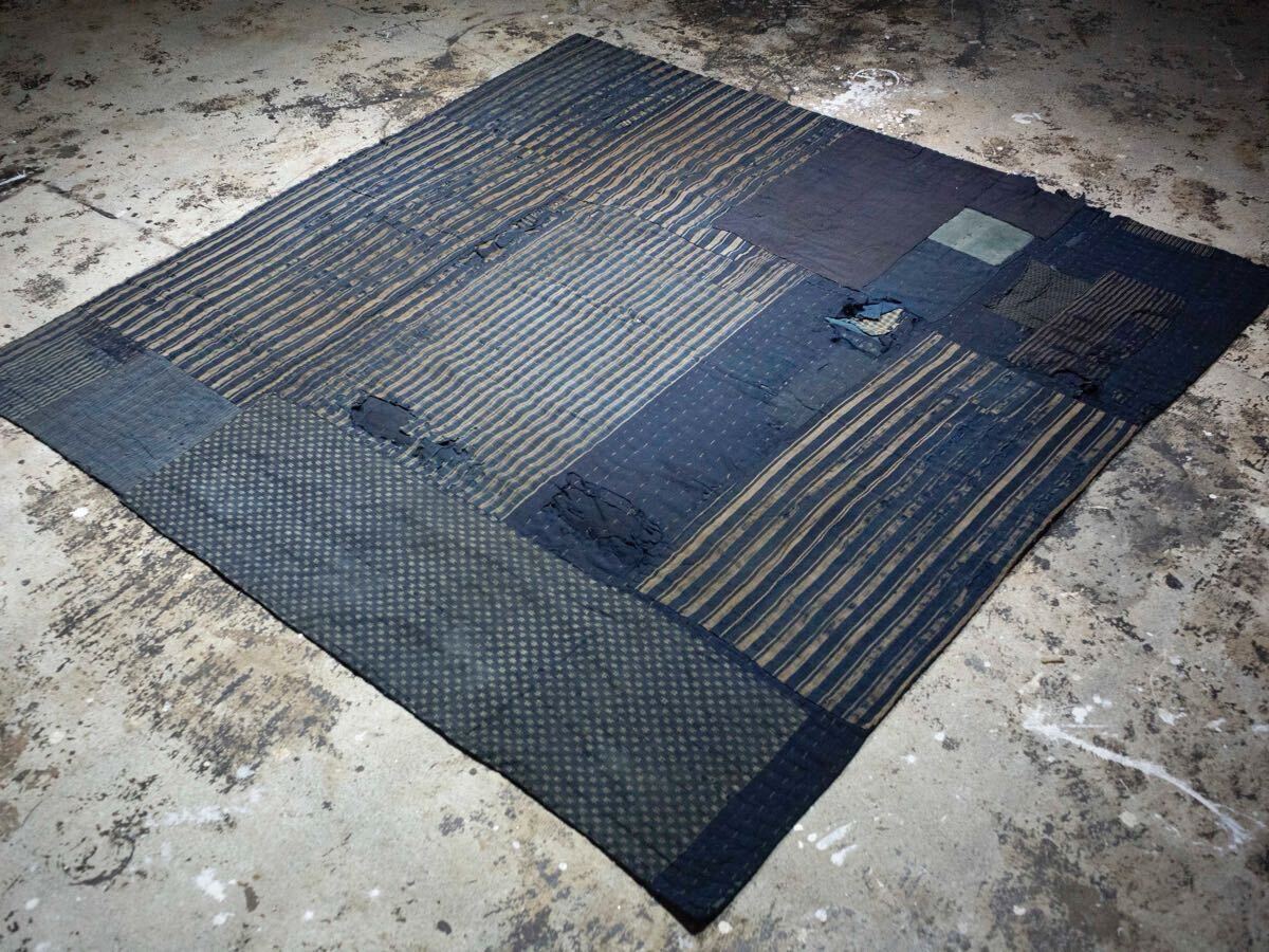 襤褸 ボロ 藍染 古布 リメイク BORO 古裂 木綿 着物 裂織 大判 襤褸 ボロ 藍染 古布 リメイク BORO 古裂 木綿 着物 裂織 大判
