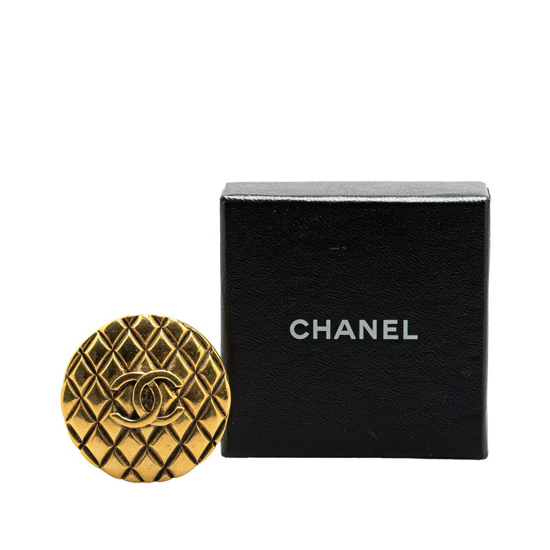 シャネル マトラッセ ココマーク ブローチ ゴールド メッキ レディース CHANEL 【中古】