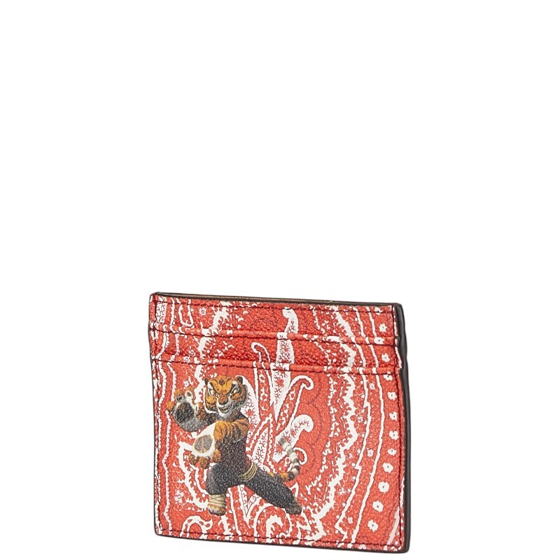 エトロ カンフーパンダ カードケース レッド ブルー マルチカラー PVC レザー レディース ETRO 【中古】