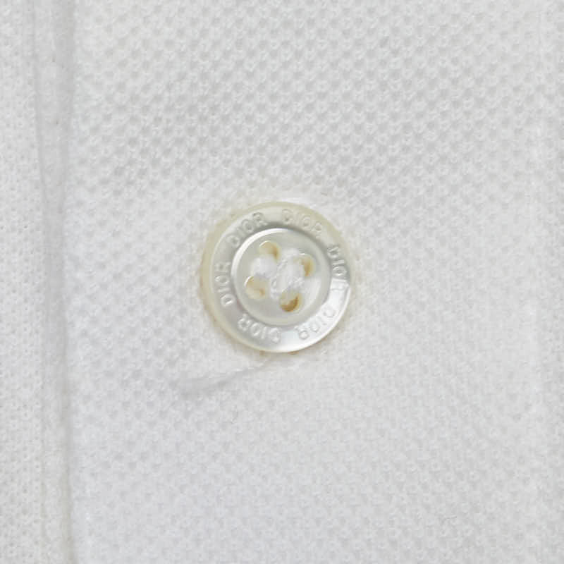 ディオール ディオールオム BEE 蜂刺繍 ポロシャツ サイズ：46 ホワイト ネイビー コットン メンズ Dior 【中古】