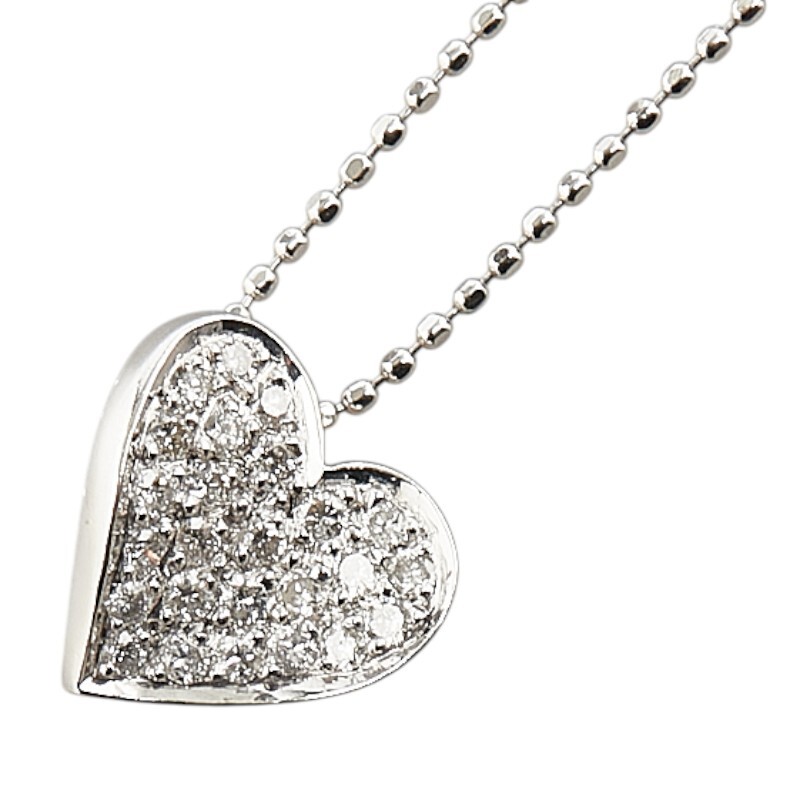  Vendome K18WG белое золото diamond 0.22ct в форме сердечка колье женский VANDOME б/у 