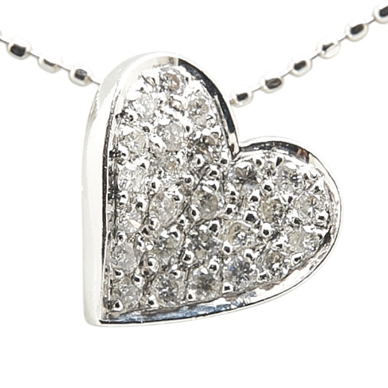  Vendome K18WG белое золото diamond 0.22ct в форме сердечка колье женский VANDOME б/у 