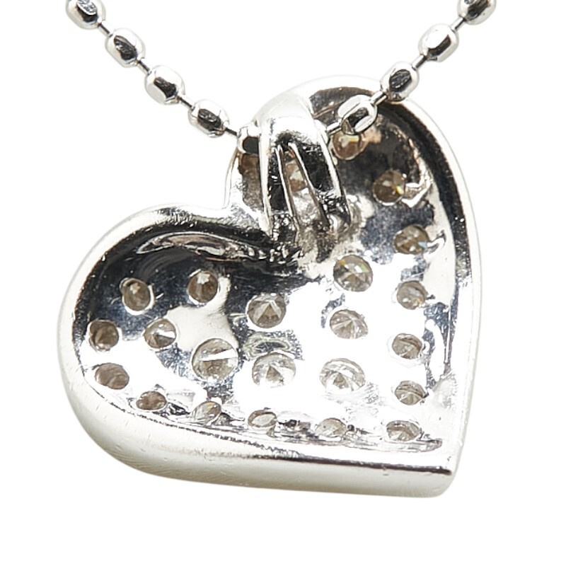  Vendome K18WG белое золото diamond 0.22ct в форме сердечка колье женский VANDOME б/у 