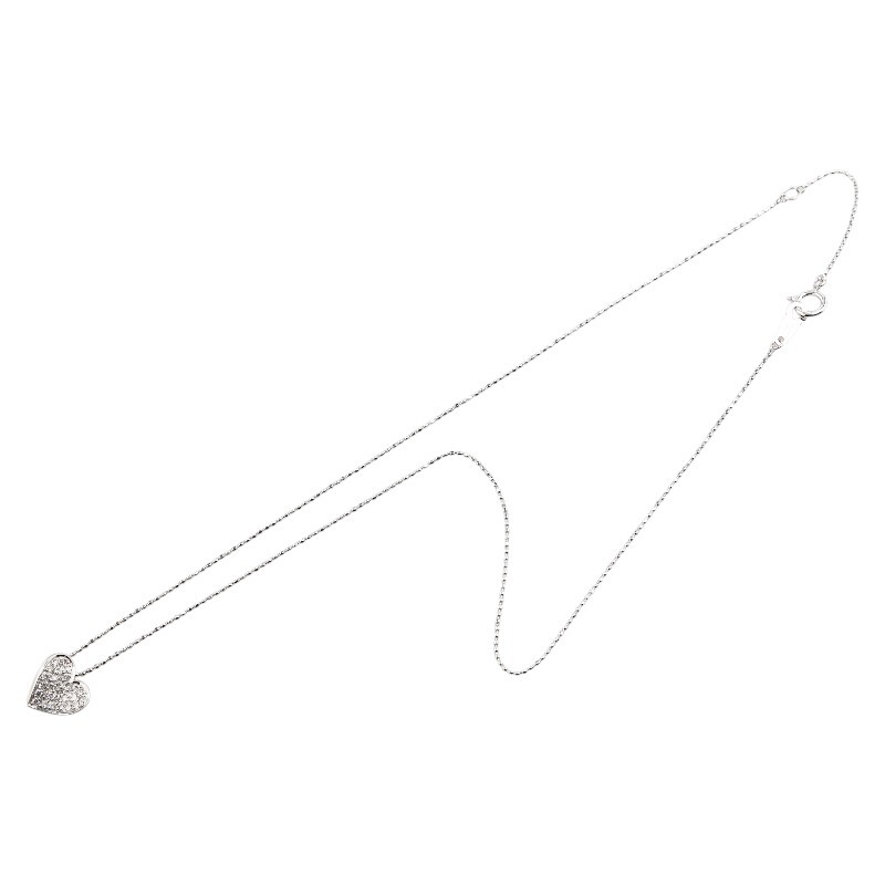  Vendome K18WG белое золото diamond 0.22ct в форме сердечка колье женский VANDOME б/у 