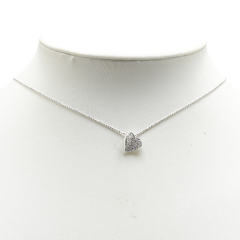  Vendome K18WG белое золото diamond 0.22ct в форме сердечка колье женский VANDOME б/у 