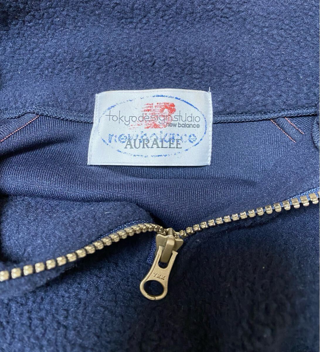 auralee オーラリー × new balance × tds 23aw 別注 クォータージップフリースジャケット XL navy _画像3